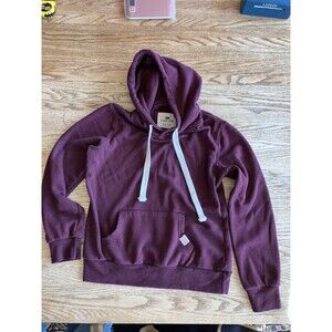 Reflex Burgundy Pullover Hoodie Women's M Knit Cotton Blend Drawstring Pockets C